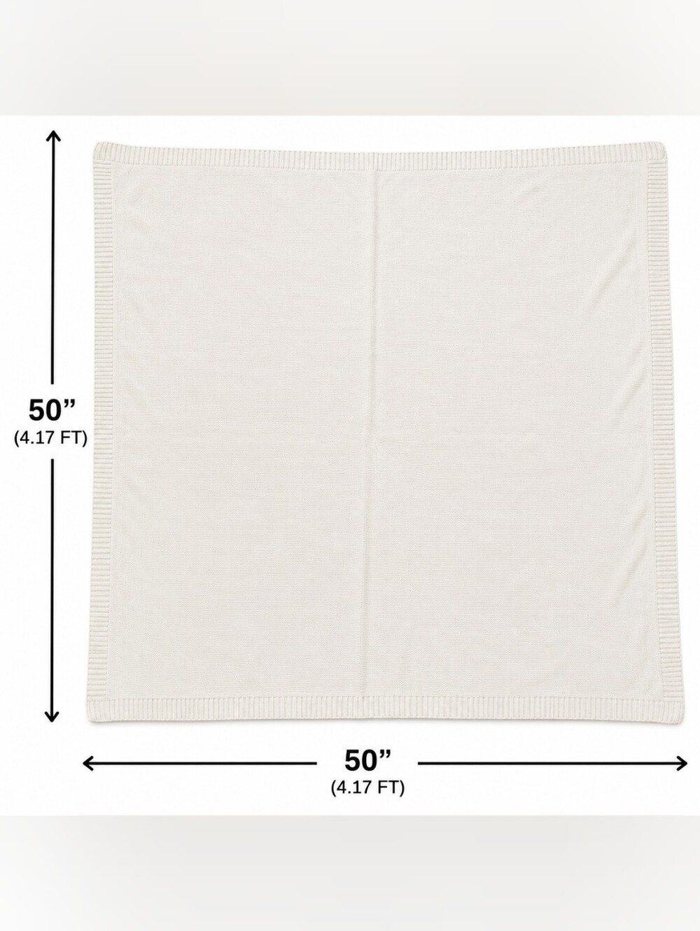 Neutral Cream & Gold Knit Throw Blanket